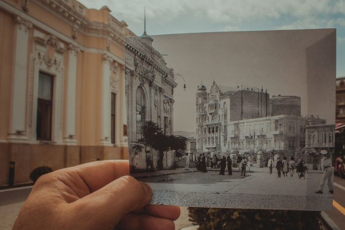 Исторические фото на фоне современных мест (23 фото)