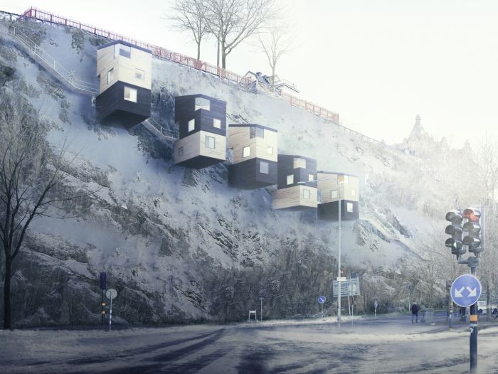 Подвесные наскальные дома от шведской компании Manofactory (5 фото)