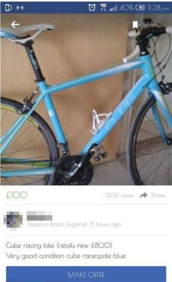 Девушка угнала свой же украденный велосипед (3 фото)