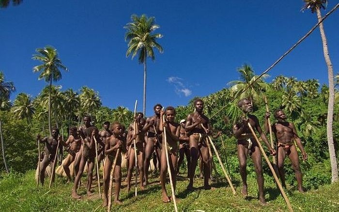 Аборигены острова Вануату ныряют в землю (18 фото)