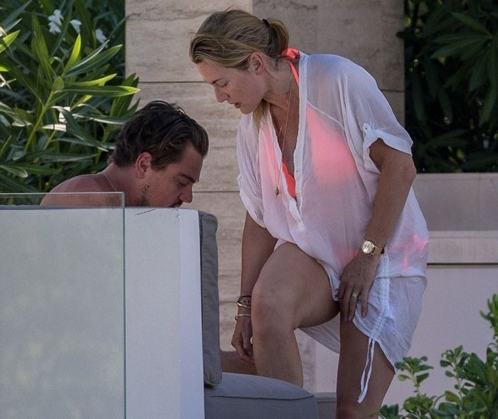 Кейт Уинслет и Леонардо Ди Каприо на отдыхе у бассейна в Сен-Тропе (6 фото)