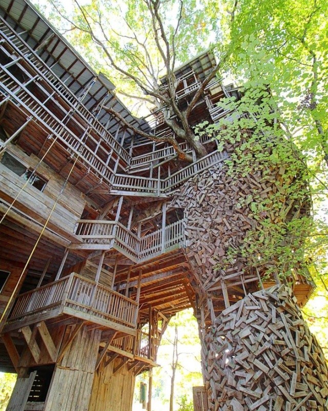 Необычный дом на дереве, который построил священник Горацио Берджесс (11 фото)