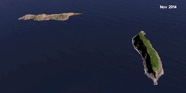 Рождение нового острова в Тихом океане (9 фото)
