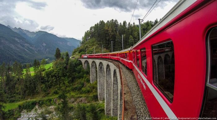 Красивейшие железные дороги Швейцарии (24 фото)