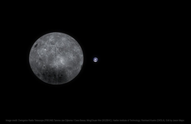 Земля и обратная сторона Луны на одном снимке (3 фото)