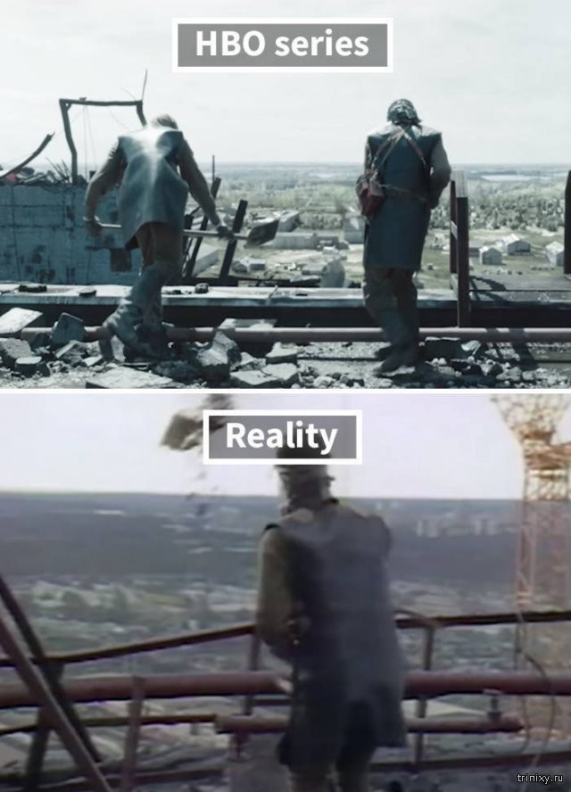 Фотографии Чернобыльской катастрофы и кадры из сериала (20 фото)