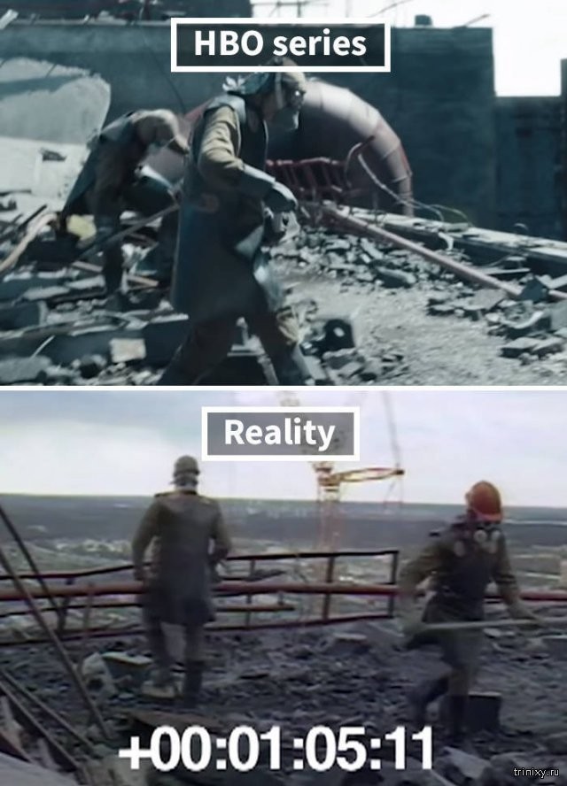 Фотографии Чернобыльской катастрофы и кадры из сериала (20 фото)