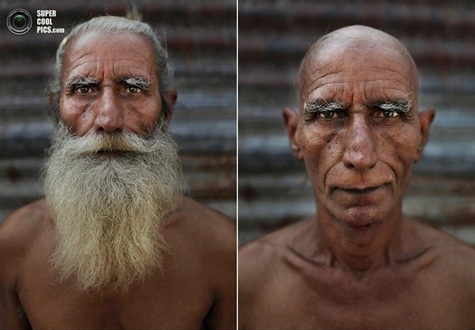 Портреты садху до и после инициации (5 фото)