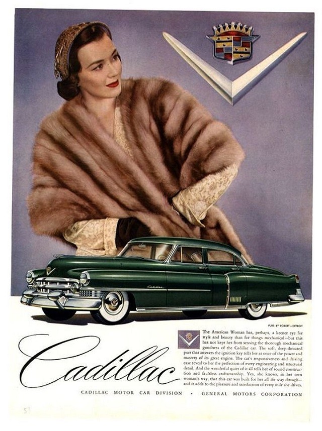 Шикарные женщины на постерах Cadillac начала 50-х годов (10 фото)