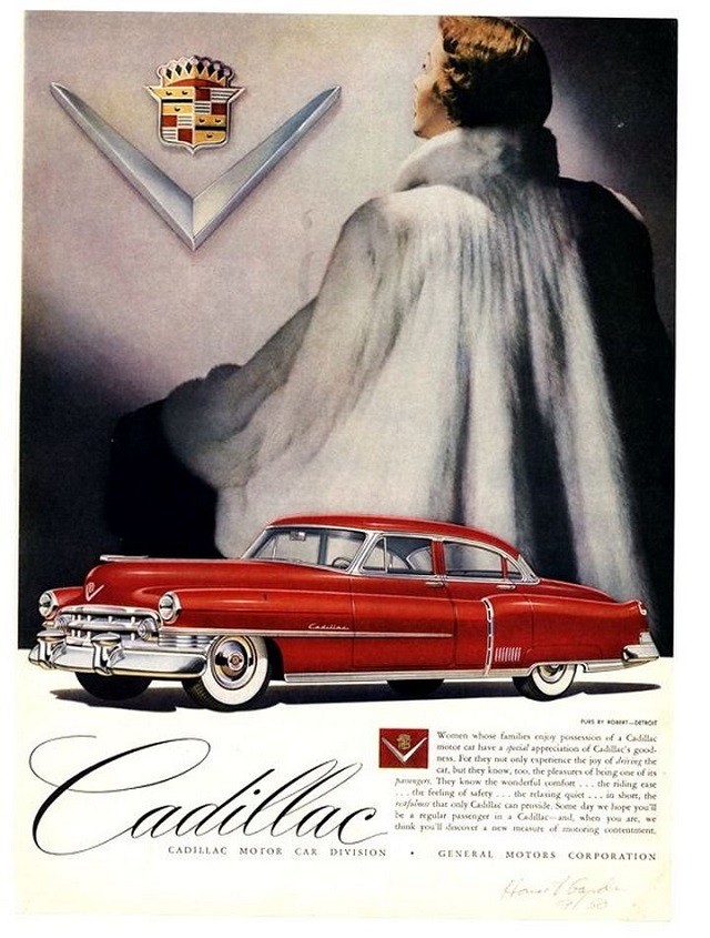 Шикарные женщины на постерах Cadillac начала 50-х годов (10 фото)
