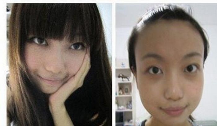 Азиатки до и после марафета (22 фото)