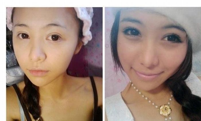 Азиатки до и после марафета (22 фото)