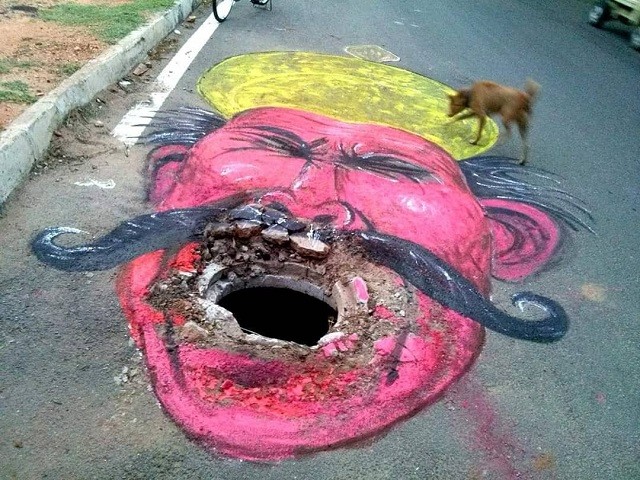 Дорожный арт в Индии (12 фото)