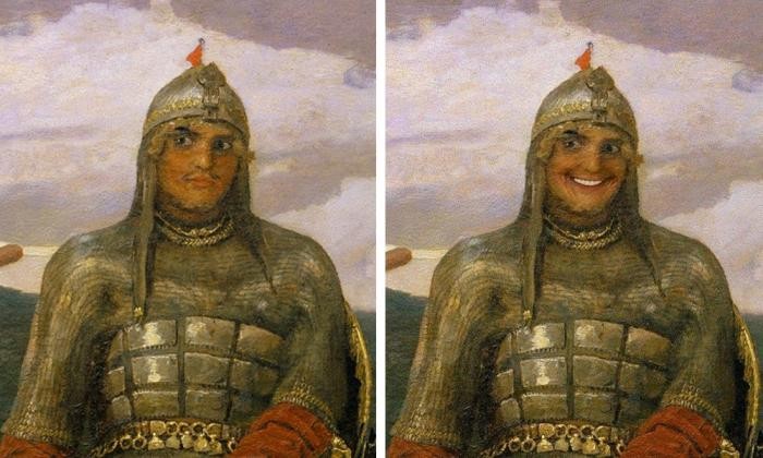 Как бы выглядели картины русских художников были б с улыбкой (16 фото)