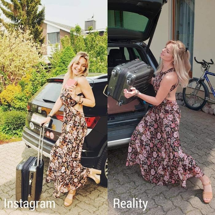 Девушка из Швейцарии сравнила обычную жизнь и в Инстаграме (16 фото)