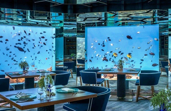 Роскошный подводный ресторан на Мальдивах (10 фото)