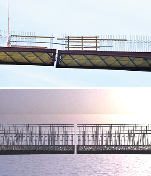 Пешеходный мост над пропастью в Англии без опор и с просветом (10 фото)