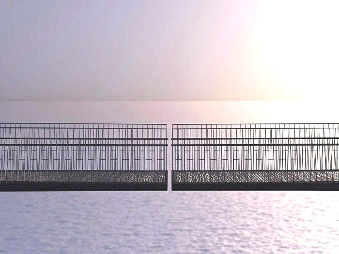 Пешеходный мост над пропастью в Англии без опор и с просветом (10 фото)