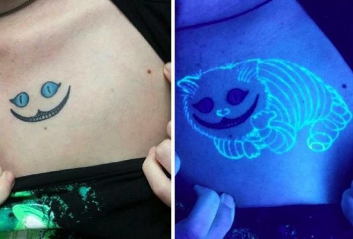 Татуировки, видимые только под УФ-светом (15 фото)