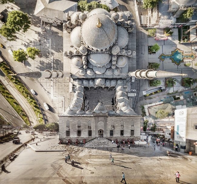 Удивительное зрелище: турецкий фотограф "сгибает" города (15 фото)
