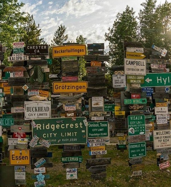 90 000 дорожных знаков в одном из лесов Канады (7 фото)
