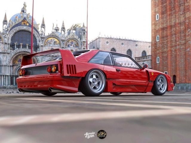 Каким было бы совмещение авто Ferrari F40 и Ford Mustang (7 фото)