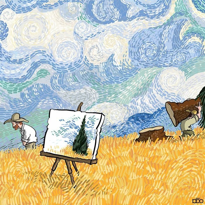 Жизнь Ван Гога глазами иранского художника (31 фото)