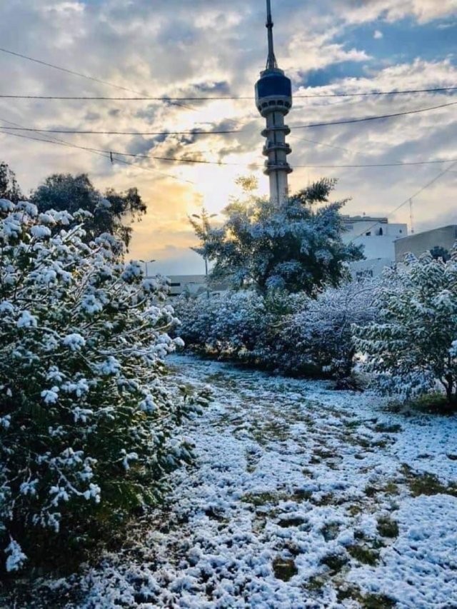 В Багдаде впервые за 12 лет выпал снег (17 фото)