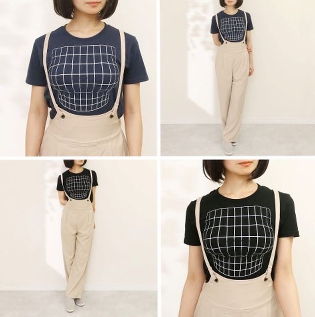 Японцы придумали футболку с оптической иллюзией (3 фото)