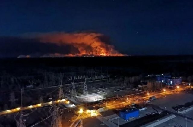 В Чернобыле сильный пожар: пламя уже дошло до Припяти (3 фото)