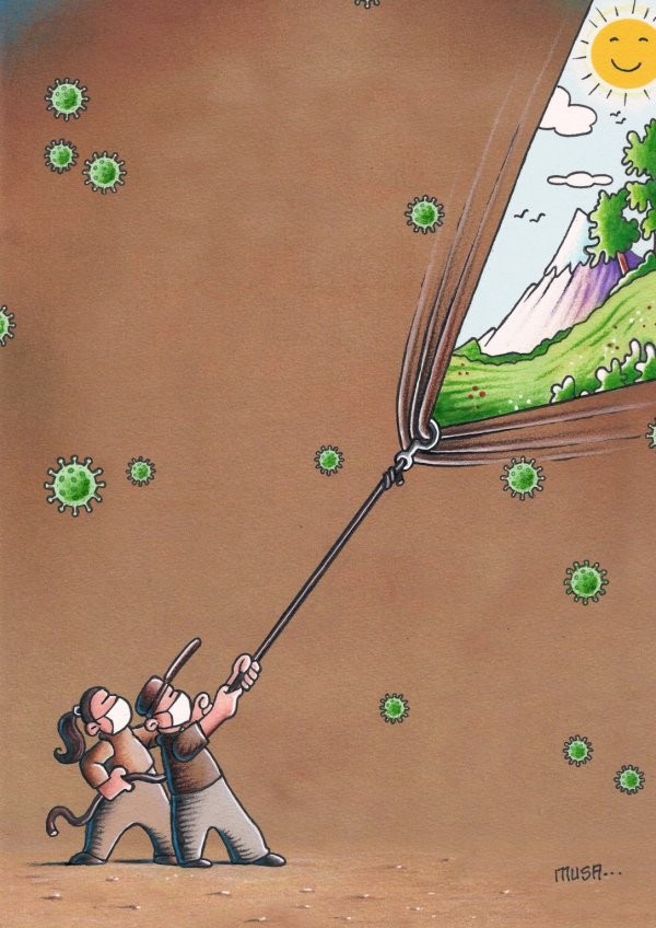 В Китае прошел международный конкурс карикатур коронавируса (15 фото)