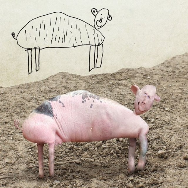 Как выглядели бы животные, созданные по детским рисунком (15 фото)