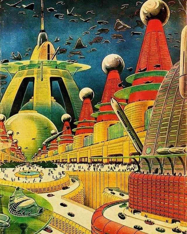 Освоение космоса и футуристические города - каким фантасты видели будущее (14 фото)