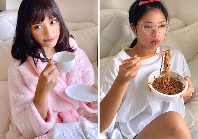 Модель Veinna из Таиланда показывает разницу между фото в социальных сетях и реальной жизни (15 фото)