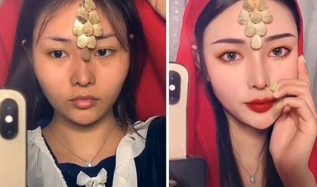 Чудеса макияжа: как азиатки "обманывают" окружающих с помощью косметики (20 фото)