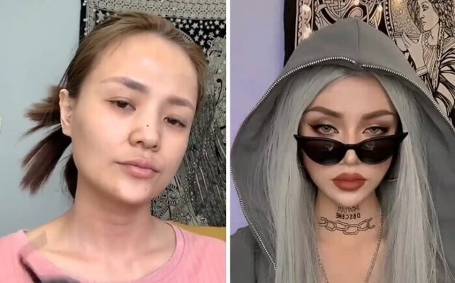Чудеса макияжа: как азиатки "обманывают" окружающих с помощью косметики (20 фото)