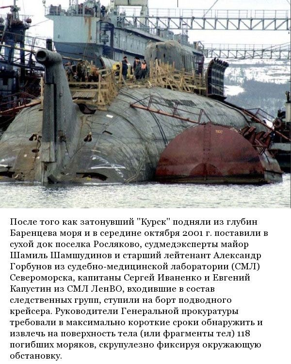 Работа судмедэкспертов на борту затонувшего подводного крейсера "Курск" (12 фото)