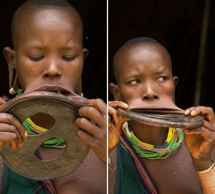 Эфиопия: найдена девушка с самым большим в мире диском в губе (9 фото)