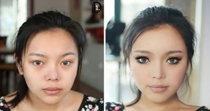 Как с помощью макияжа и пластических операций становятся красавицами (24 фото)