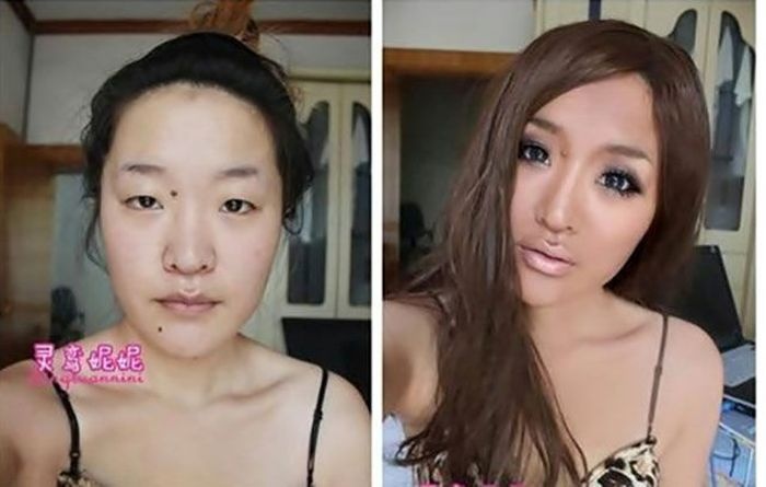 Как с помощью макияжа и пластических операций становятся красавицами (24 фото)