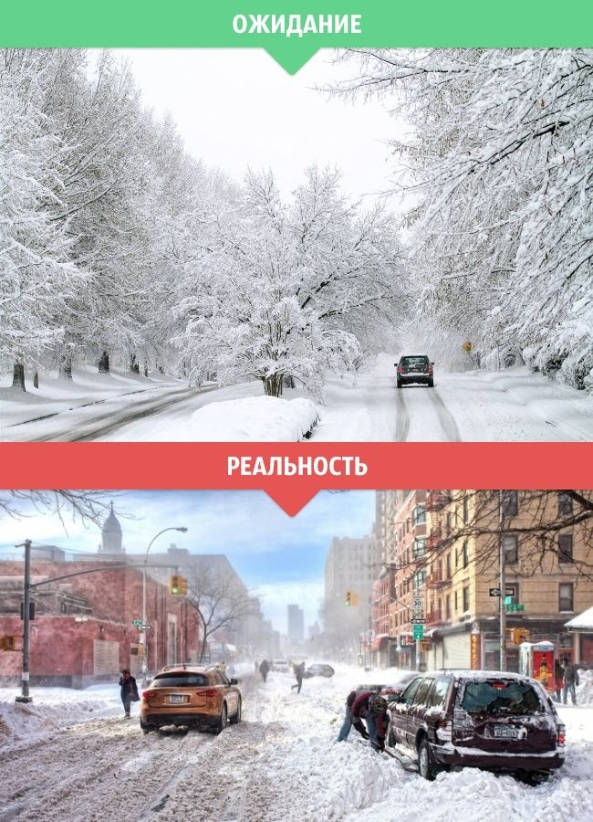 Зима в ожиданиях и в реальности (14 фото)