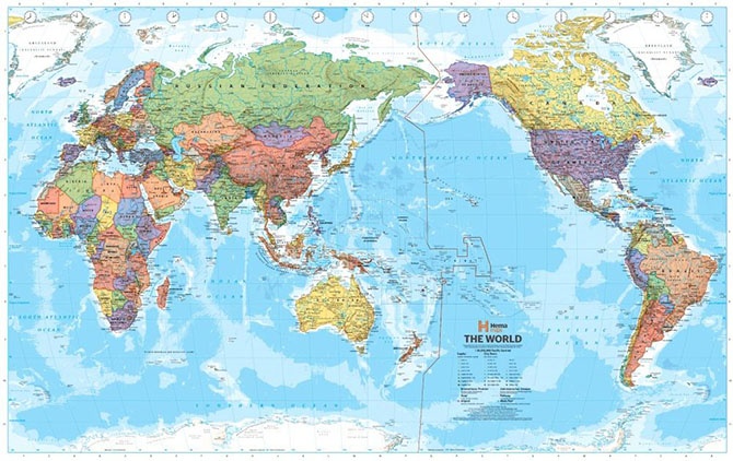 Как выглядят карты мира  в разных странах (7 фото)