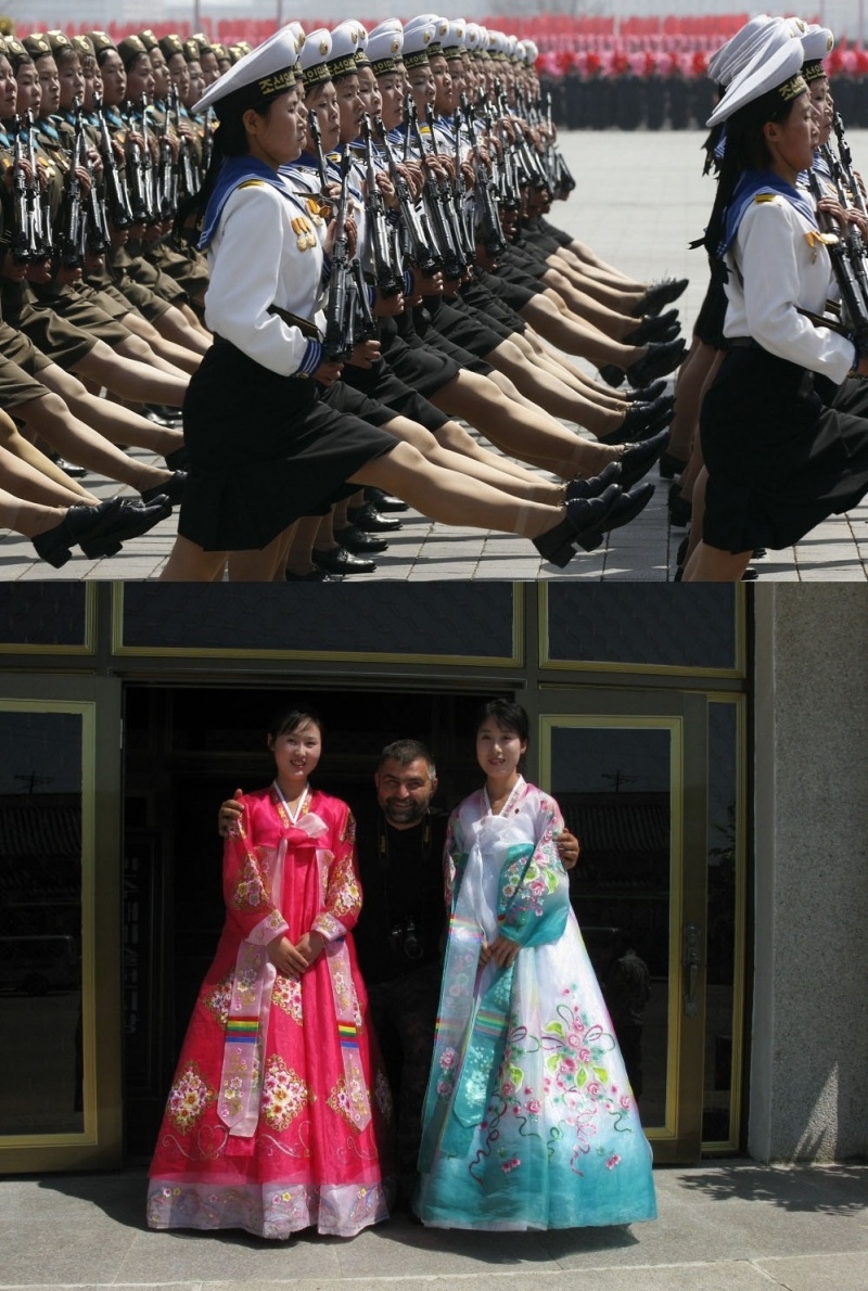 Девушки из Южной и Северной Корей