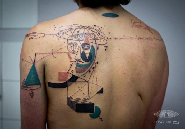 Кубизм в татуировке (20 фото)