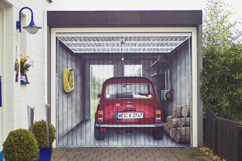 Рисунки на гаражных воротах (31 фото)