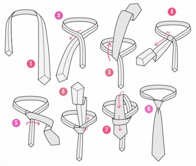 Наглядные схемы завязывания галстука