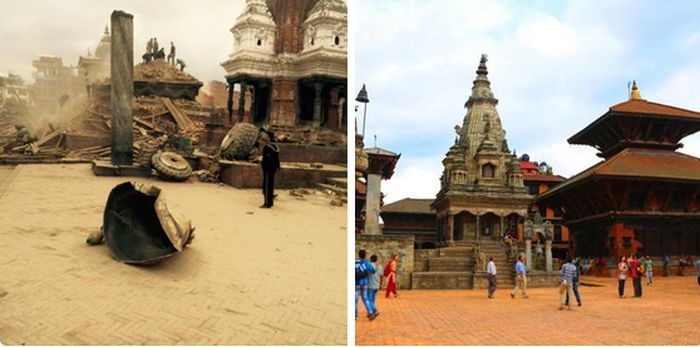 Фотографии разрушений в Непале после землетрясения (до и после)