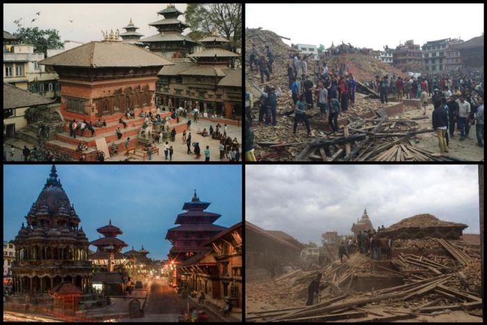 Фотографии разрушений в Непале после землетрясения (до и после)