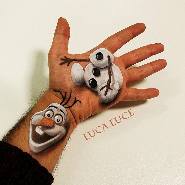 Прикольные 3D рисунки на ладонях от художника Luca Luce (20 фото)