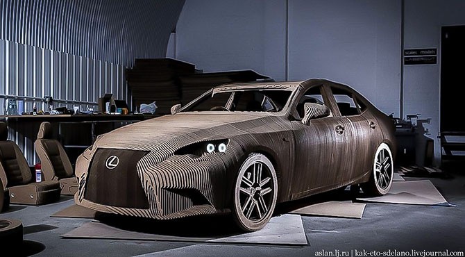 Процесс создания настоящего Lexus'a из картона